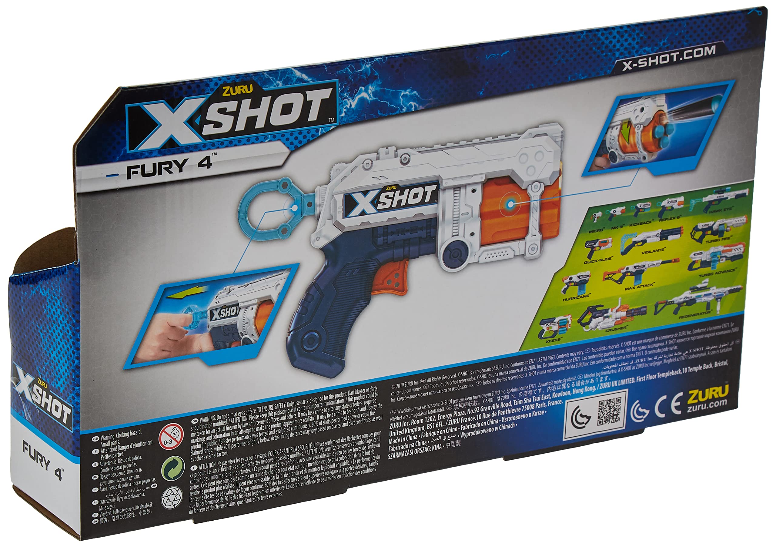 Amazon.com: X-Shot Excel Fury 4 Foam Dart Blaster (16 Darts) by